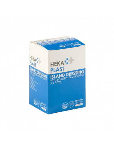 HEKA plast border transparant 5 x 7 cm steriel 50St.